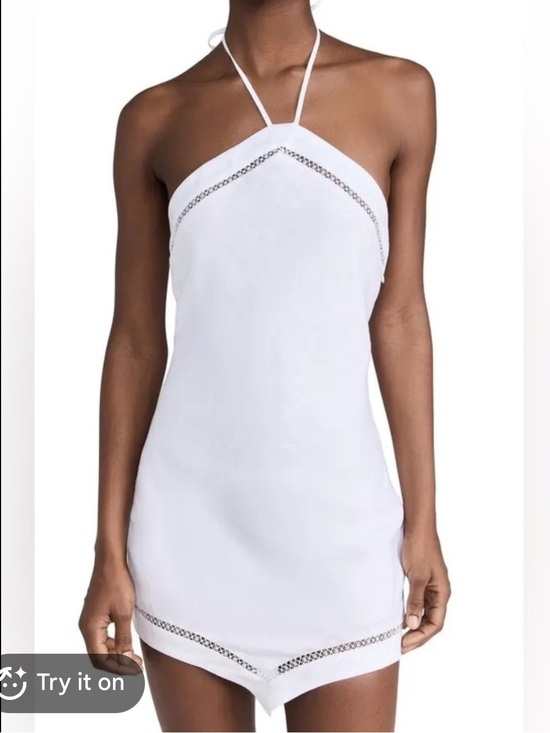 STAUD Dresses & Skirts - STAUD White Linen Mini Dress NWT